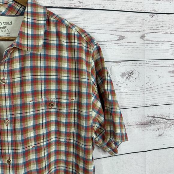 Horny Toad Shirt Mens Large Red Button Plaid Organic Outdoor Breathable Casual - Picture 3 of 11